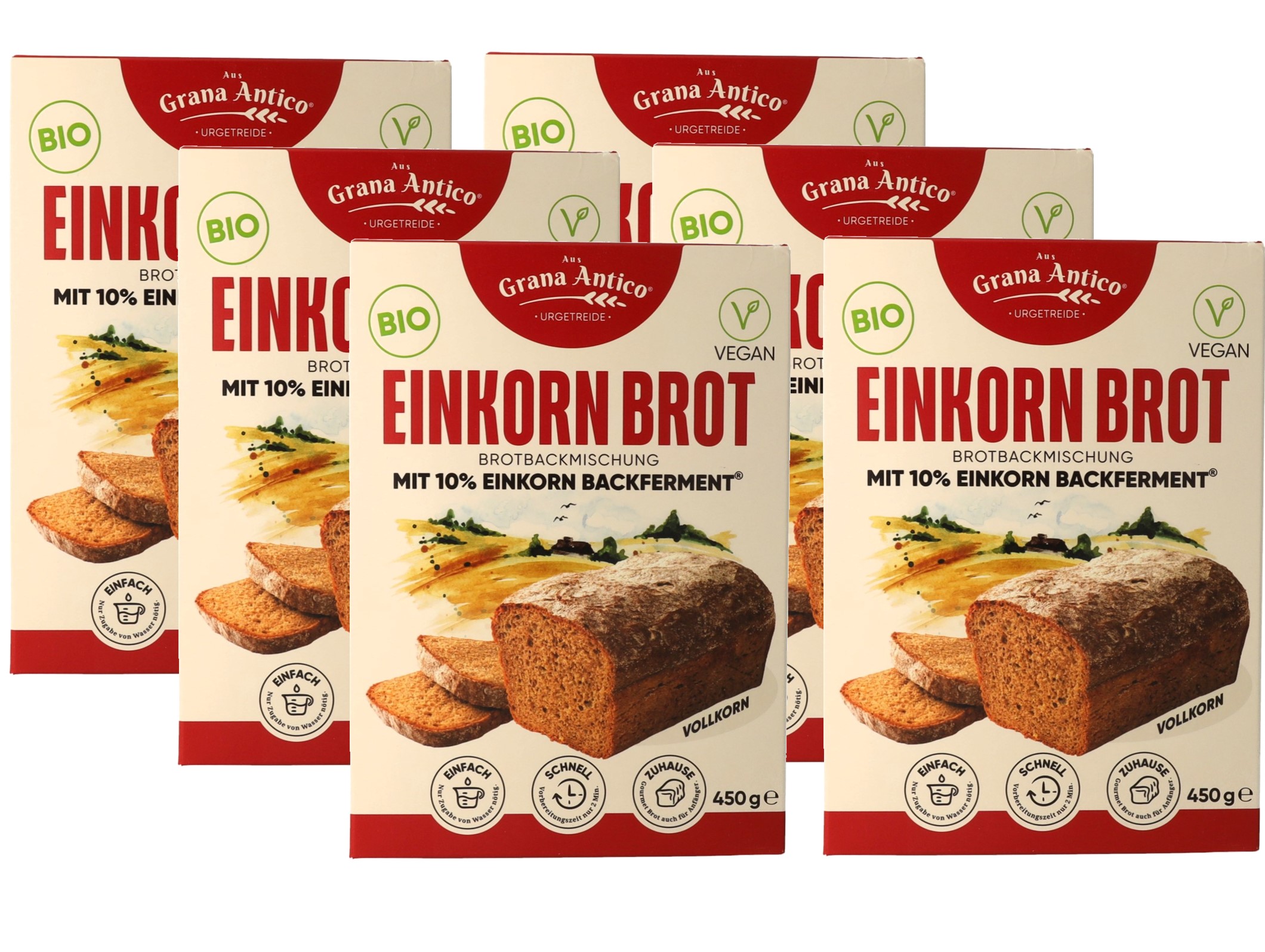 BIO-Einkorn-Backmischung Vollkorn 6 x 450 g